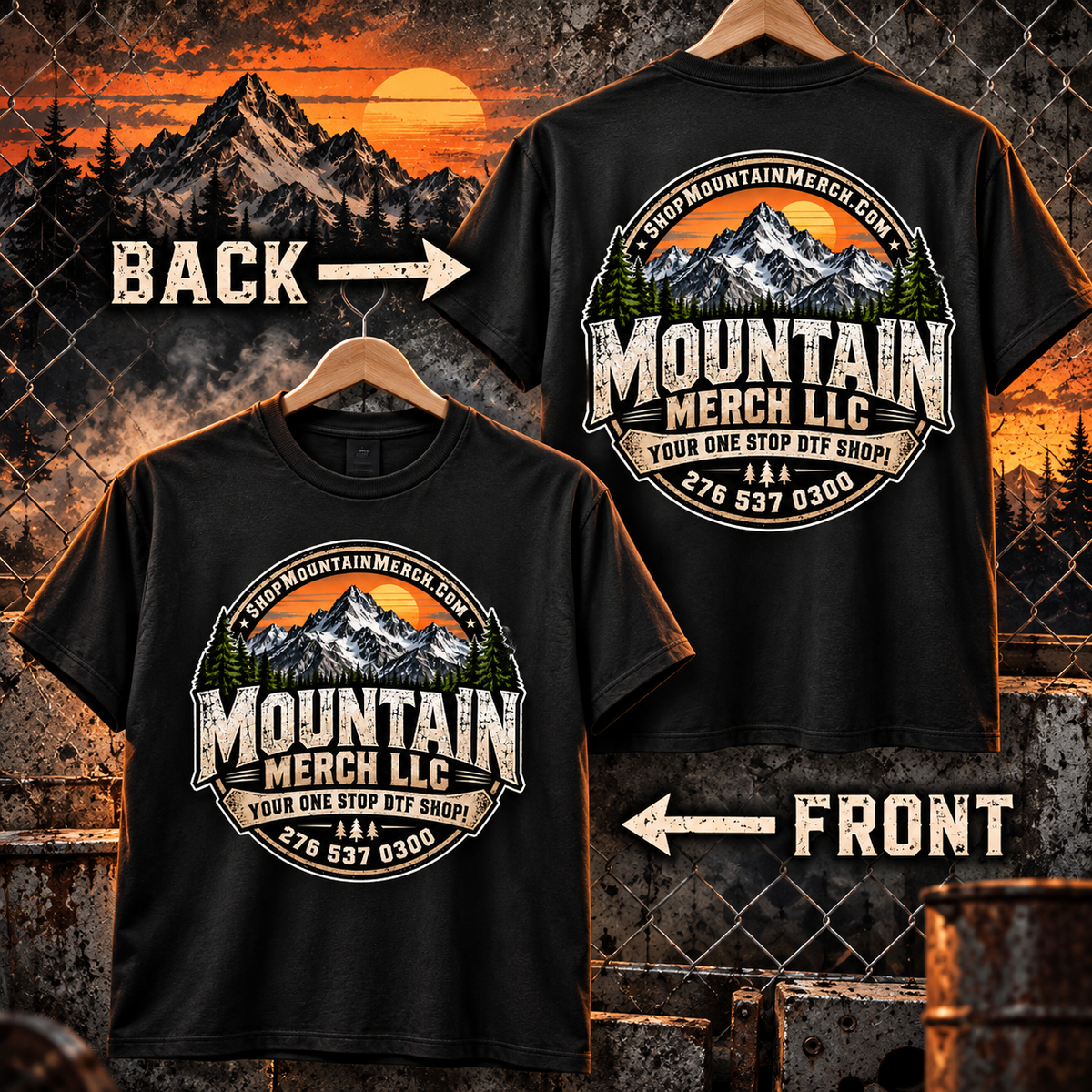 Make your own t-shirt- Full front & full back imprint!
